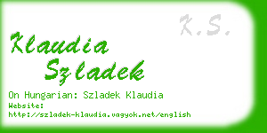 klaudia szladek business card